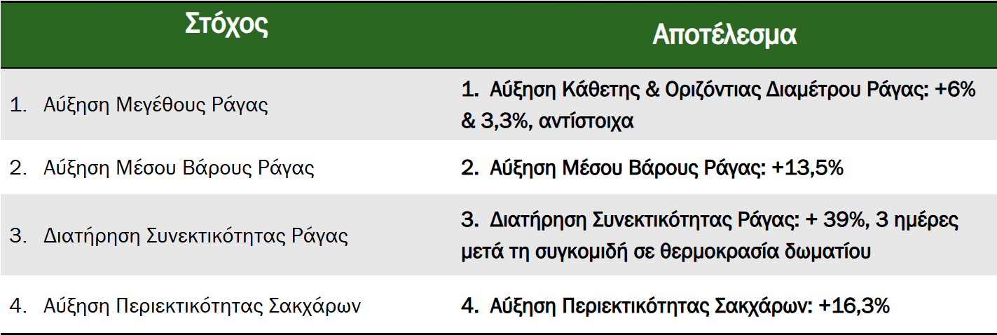 Σύνοψη Αποτελεσμάτων - Success Story Βελτίωση Ποιοτικών Χαρακτηριστικών Επιτραπέζιων Σταφυλιών​